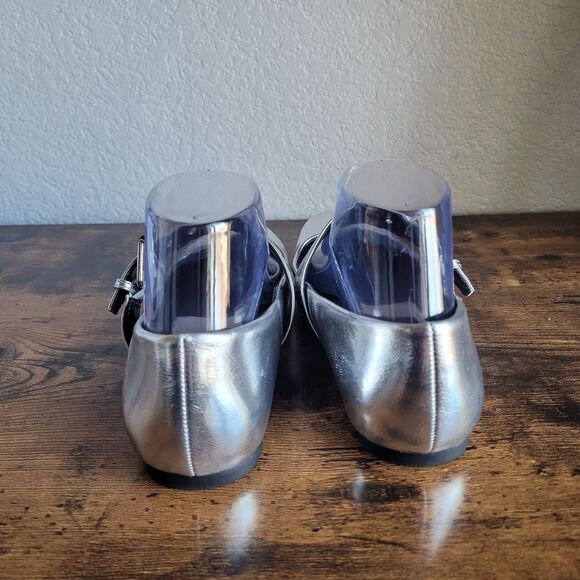 DV DOLCE VITA Womens Gray Silver Mary Jane Flats Mellie Size 7.5 Mat Square Toe - Picture 4 of 6
